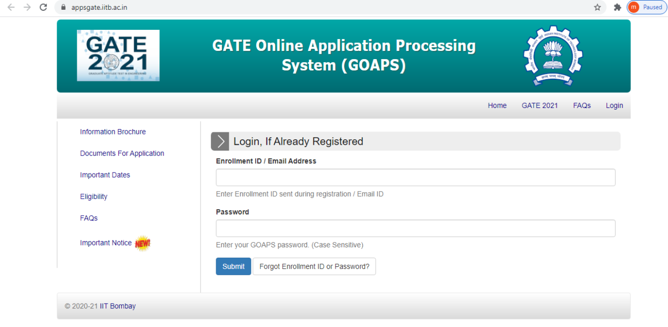 GATE 2021 exam