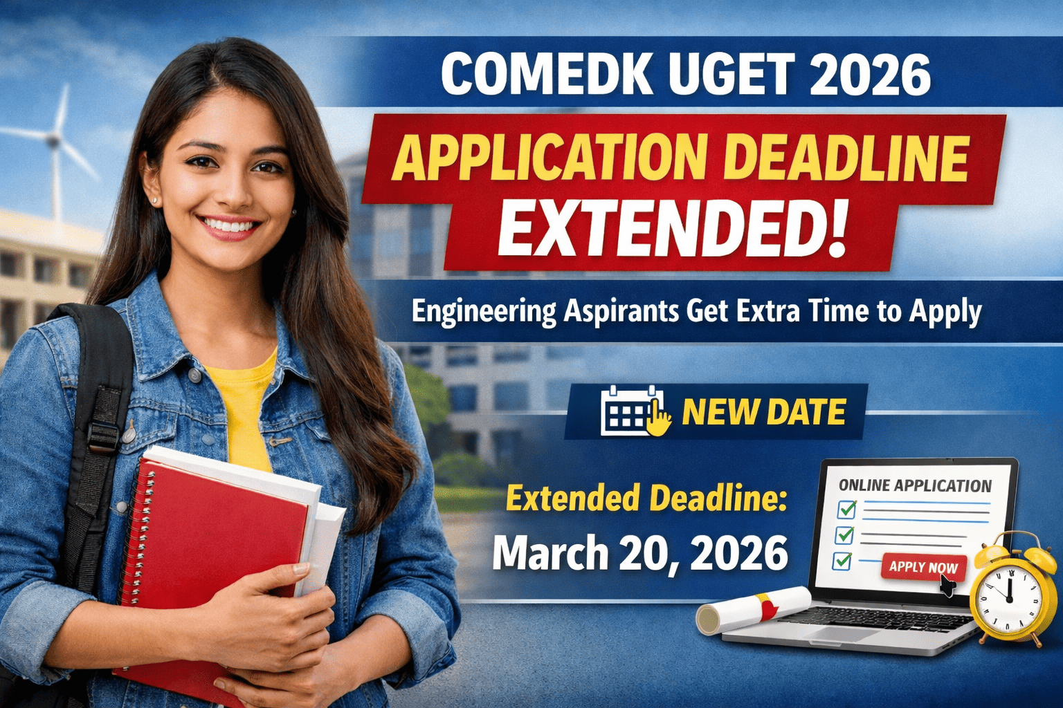 COMEDK UGET 2026 Application Deadline Extended: Engineering Aspirants Get Extra Time to Apply